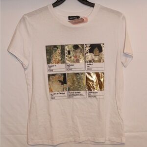 Tally weijl - white t shirt - art - size small